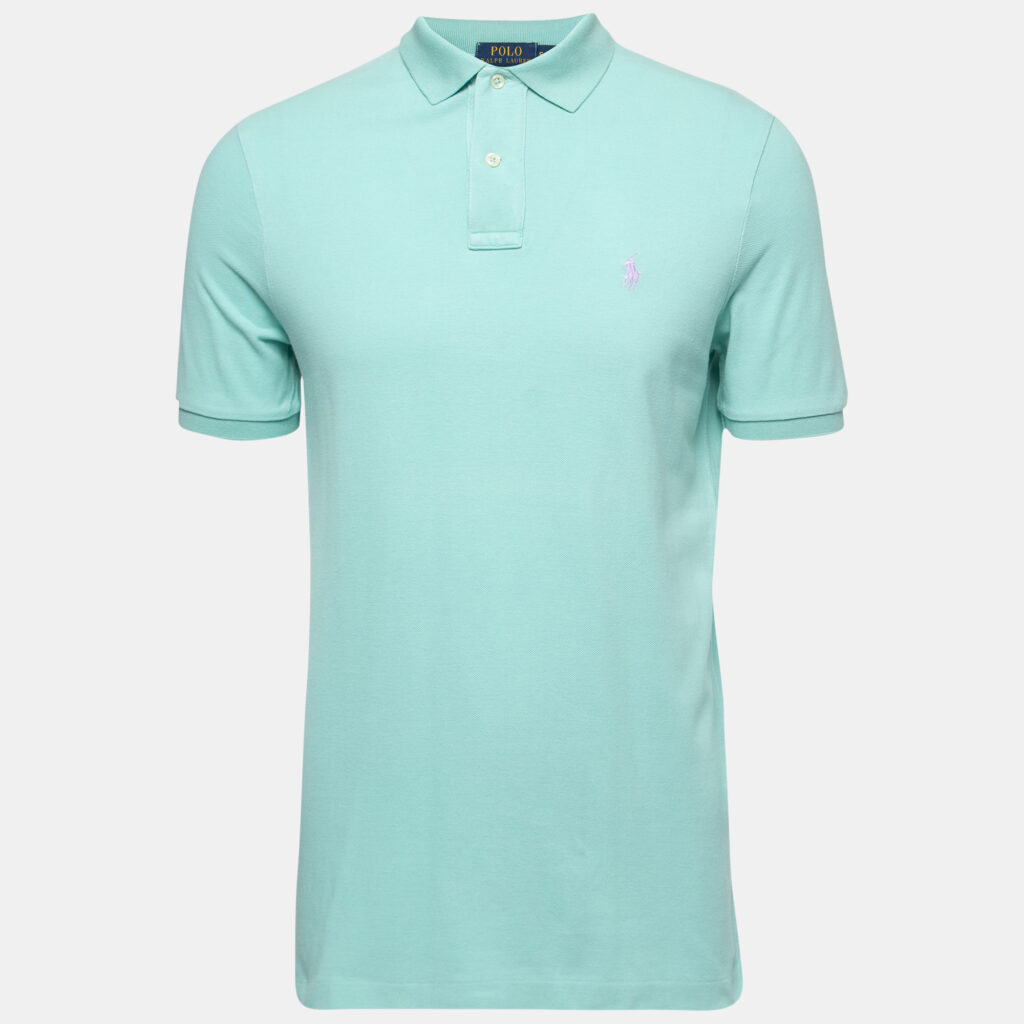 luxury-men-polo-ralph-lauren-used-clothes-p810682-002 Polo Ralph Lauren Light Blue Cotton Pique Classic Fit Polo T-Shirt S