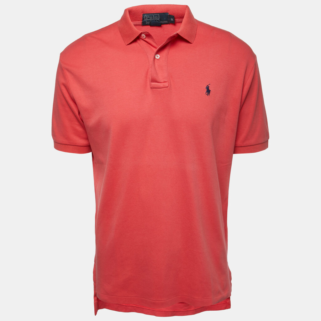 luxury-men-polo-ralph-lauren-used-clothes-p838419-001 Polo Ralph Lauren Pink Logo Embroidered Cotton Polo T-Shirt M