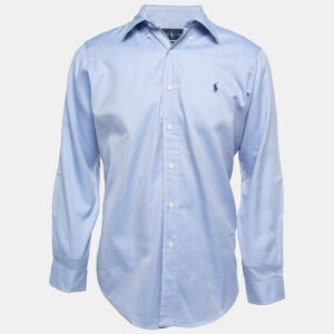 Polo Ralph Lauren Blue Cotton Button Down Classic Fit Full Sleeve Shirt S