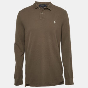 Polo Ralph Lauren Brown Cotton Pique Long Sleeve Polo T-Shirt M
