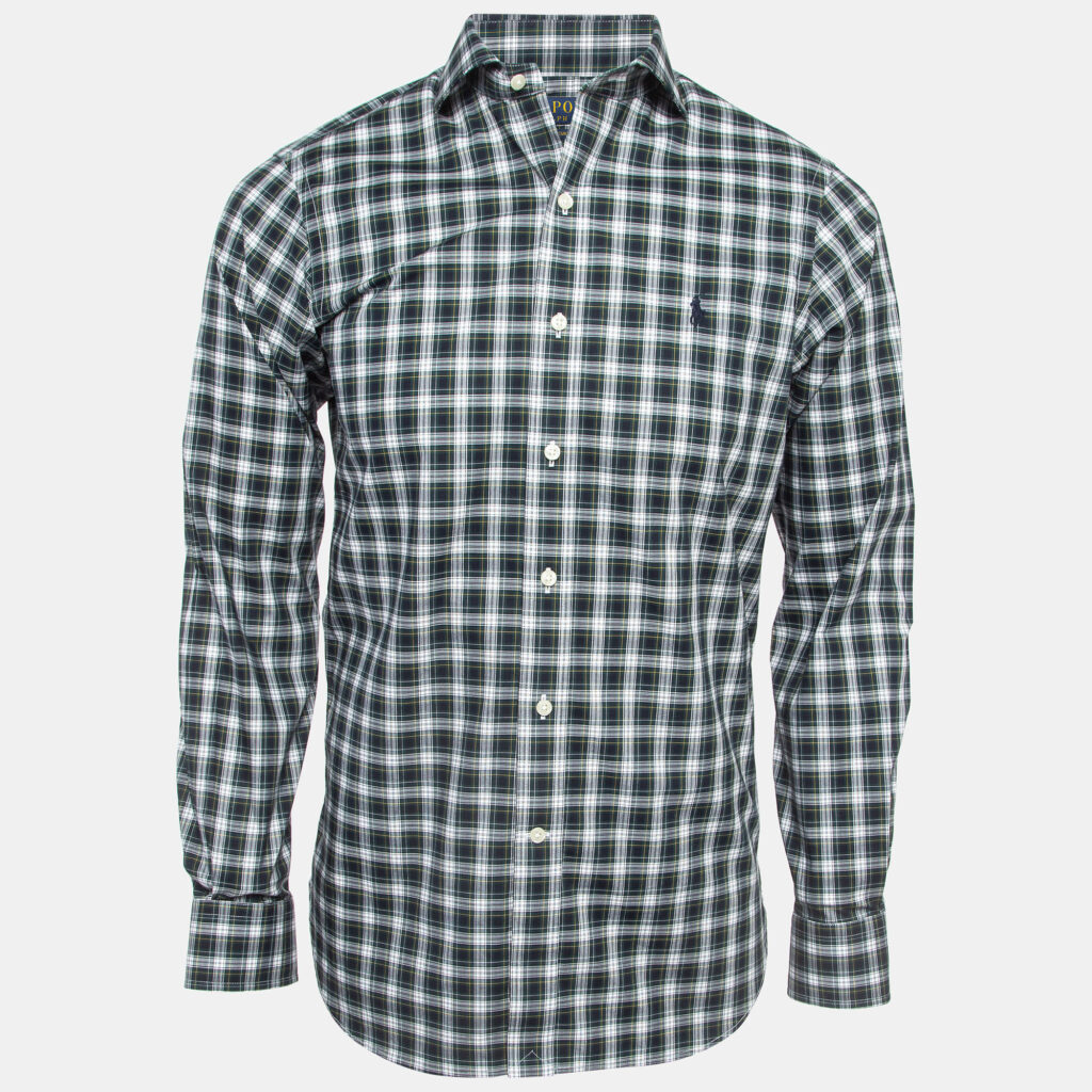 luxury-men-polo-ralph-lauren-used-clothes-p944885-001 Polo Ralph Lauren Green Checked Cotton Long Sleeve Shirt S