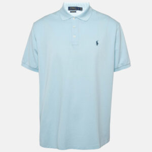 Polo Ralph Lauren Light Blue Stretch Mesh Knit Polo T-Shirt XL