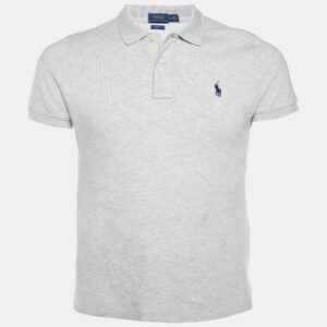 Polo Ralph Lauren Grey Cotton Pique Polo T-Shirt M