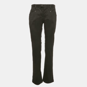 Prada Sport Black Gabardine Cotton Wide Leg Trousers S