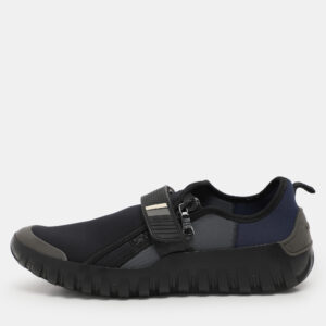 Prada Sport Grey/Blue Neoprene and Rubber Low Top Sneakers Size 44