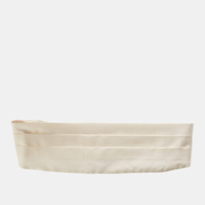 Prada White Silk Satin Tuxedo Cummerbund
