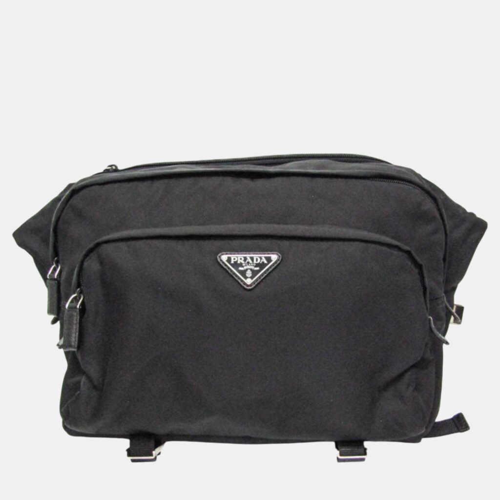 luxury-men-prada-used-bags-p1114343-001 Prada Black Nylon Tessuto Shoulder Sling Bag