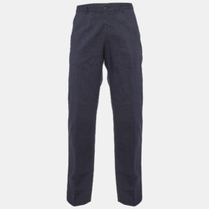 Prada Navy Blue Stripe Pattern Cotton Regular Fit Pants XL