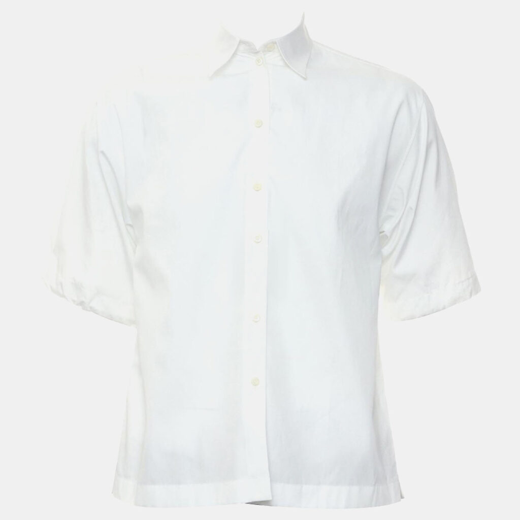 luxury-men-prada-used-clothes-p1101020-002 Prada White Cotton Button-Up Shirt EU 38