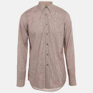 prada red printed cotton button front shirt l