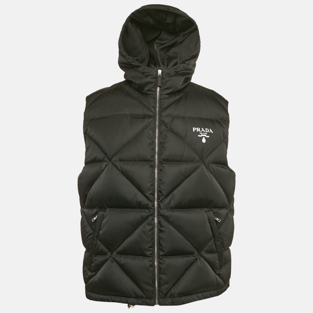 luxury-men-prada-used-clothes-p1126891-001 Prada Black Nylon Quilted Down Gilet XS