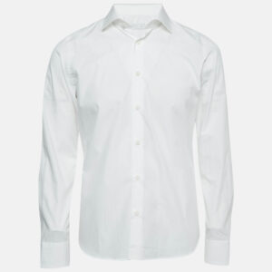 Prada White Cotton Long Sleeve Shirt M