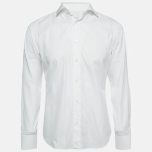 Prada White Cotton Long Sleeve Shirt M