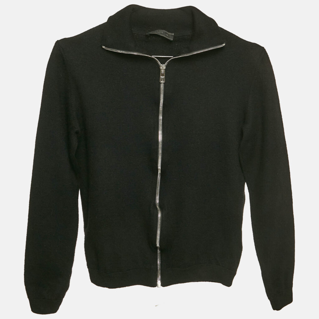 luxury-men-prada-used-clothes-p1145042-001 Prada Black Wool Zip-Up Jacket M