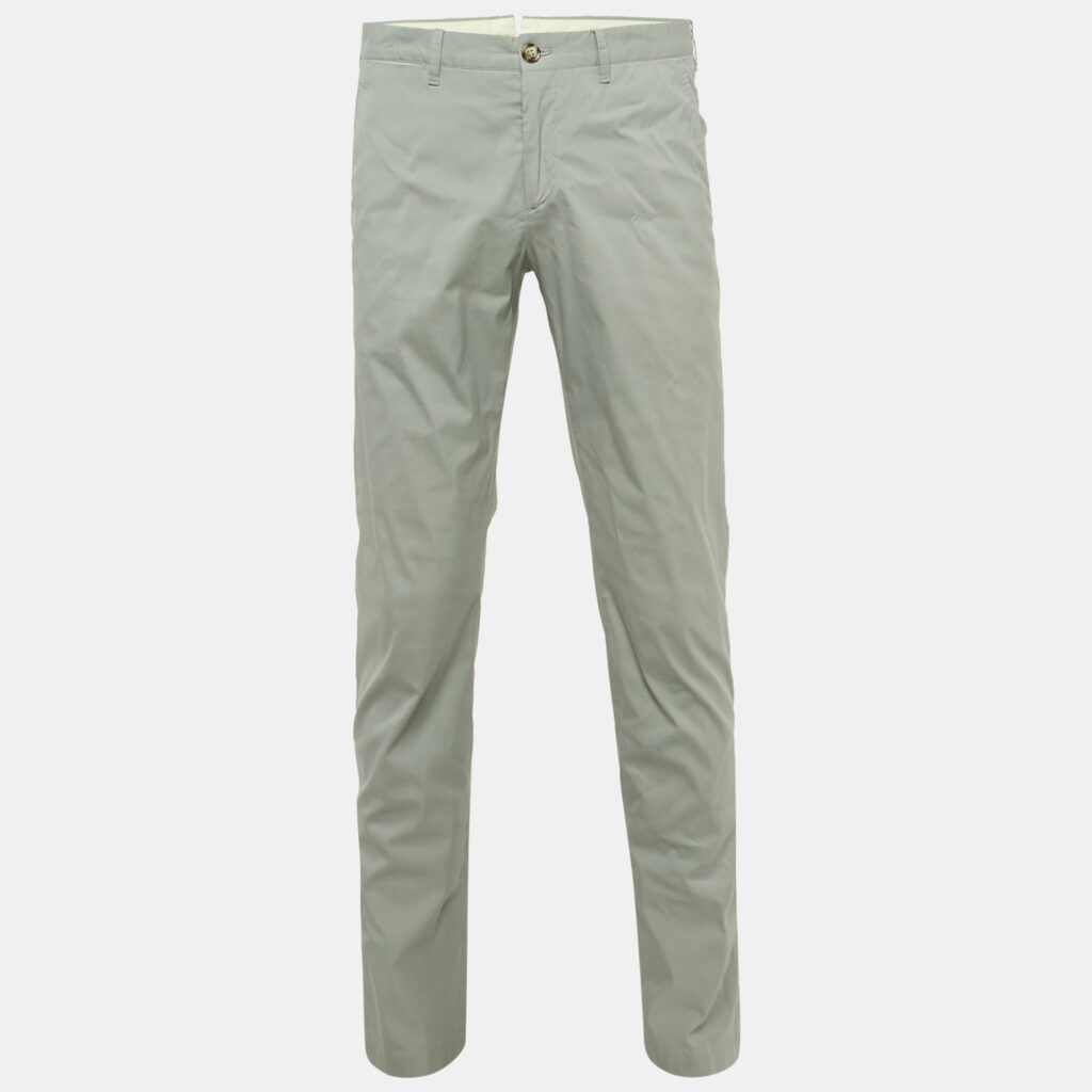 luxury-men-prada-used-clothes-p1148829-002 Prada Grey Cotton Formal Trousers M Waist 32"