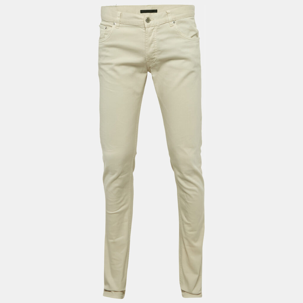 luxury-men-prada-used-clothes-p1148972-005 Prada Beige Cotton Drill Regular Fit Trousers M