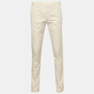 Prada Beige Cotton Regular Fit Trousers M