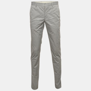Prada Grey Cotton Formal Trousers M