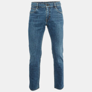 Prada Navy Blue Denim Straight Leg Jeans M Waist 34"