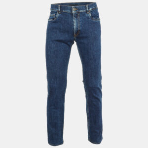 Prada Navy Blue Denim Tapered Leg Jeans L Waist 33"