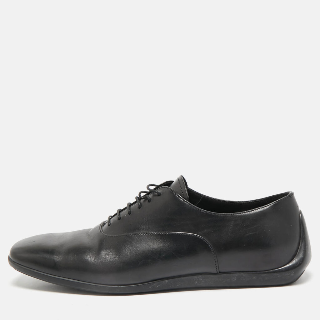 luxury-men-prada-used-shoes-p1095187-010.jpg Prada Black Leather Lace Up Derby Size 42