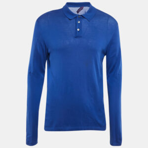 Ralph Lauren Purple Label Blue Jersey Long Sleeve Polo T-Shirt M