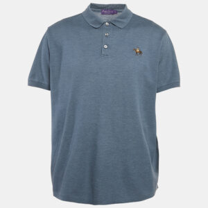 Ralph Lauren Purple Label Blue Cotton Pique Polo T-Shirt XXL