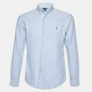 Ralph Lauren Light Blue Cotton Custom Fit Button Down Shirt S