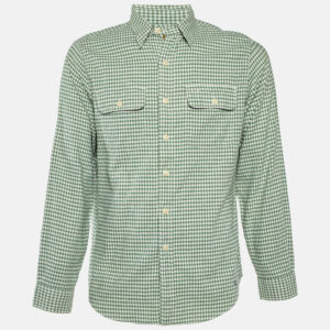 Ralph Lauren Rugby Vintage Green Gingham Check Cotton Shirt M