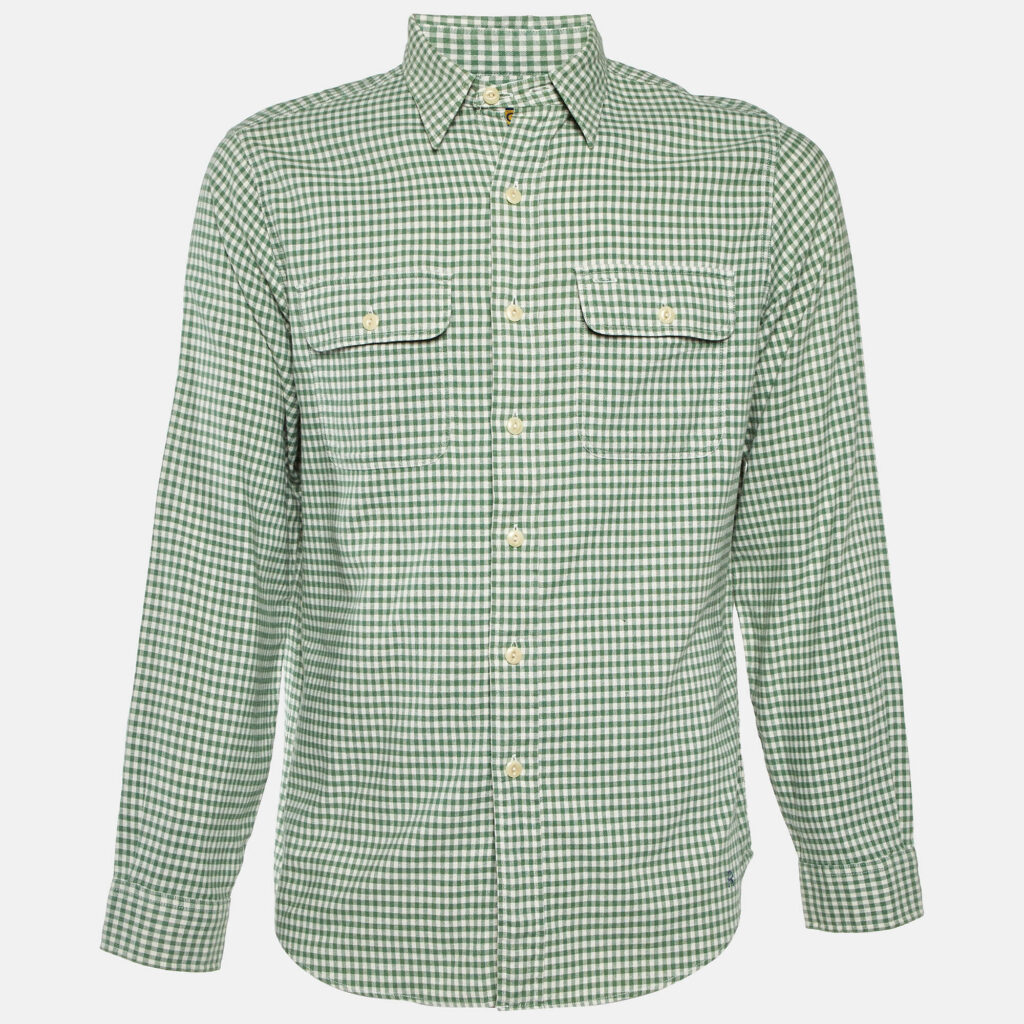 luxury-men-ralph-lauren-used-clothes-p1034298-001 Ralph Lauren Rugby Vintage Green Gingham Check Cotton Shirt M
