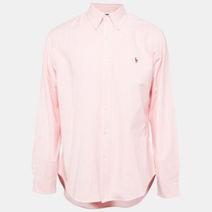 Ralph Lauren Pink Stretch Oxford Cotton Slim Fit Shirt XL