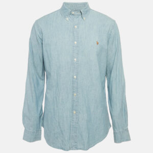 Ralph Lauren Blue Denim Slim Fit Button Front Shirt L