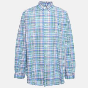 Ralph Lauren Blue/Green Checks Cotton Classic Fit Shirt XXL