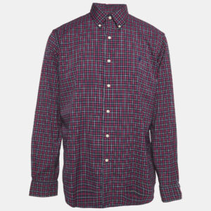 Ralph Lauren Blue/Pink Tartan Check Crepe Classic Fit Shirt XL