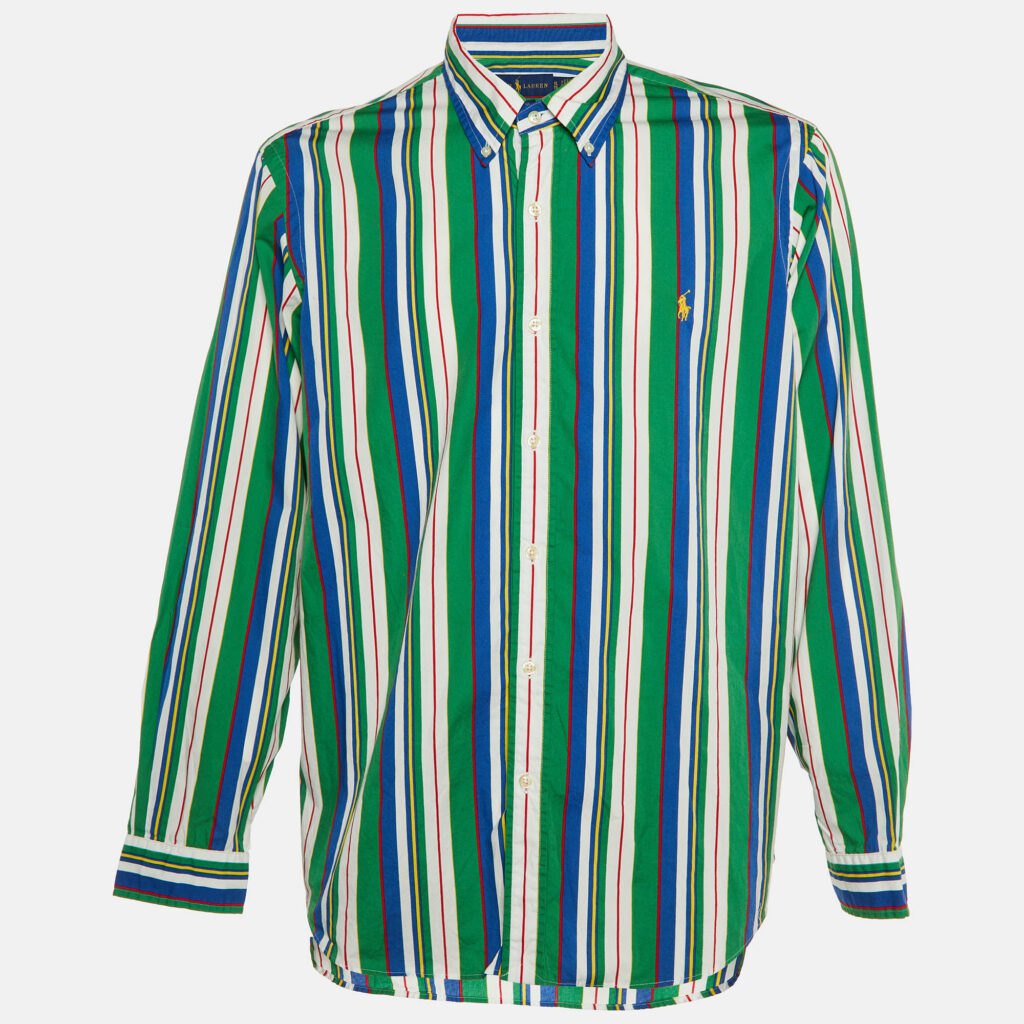 luxury-men-ralph-lauren-used-clothes-p1145641-001 Ralph Lauren Multicolor Striped Cotton Classic Fit Shirt XL