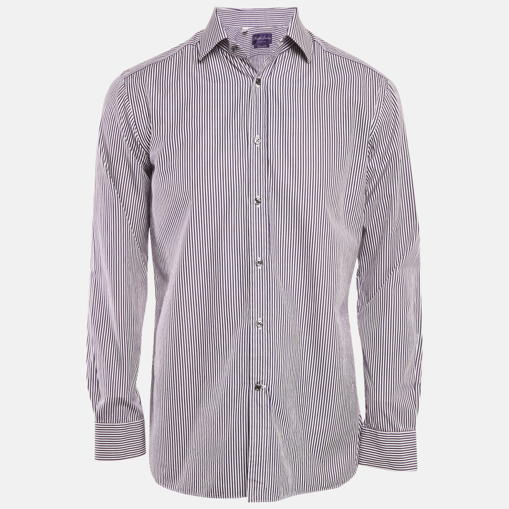 luxury-men-ralph-lauren-used-clothes-p1169928-006 Ralph Lauren Purple Striped Cotton Full Sleeve Shirt L
