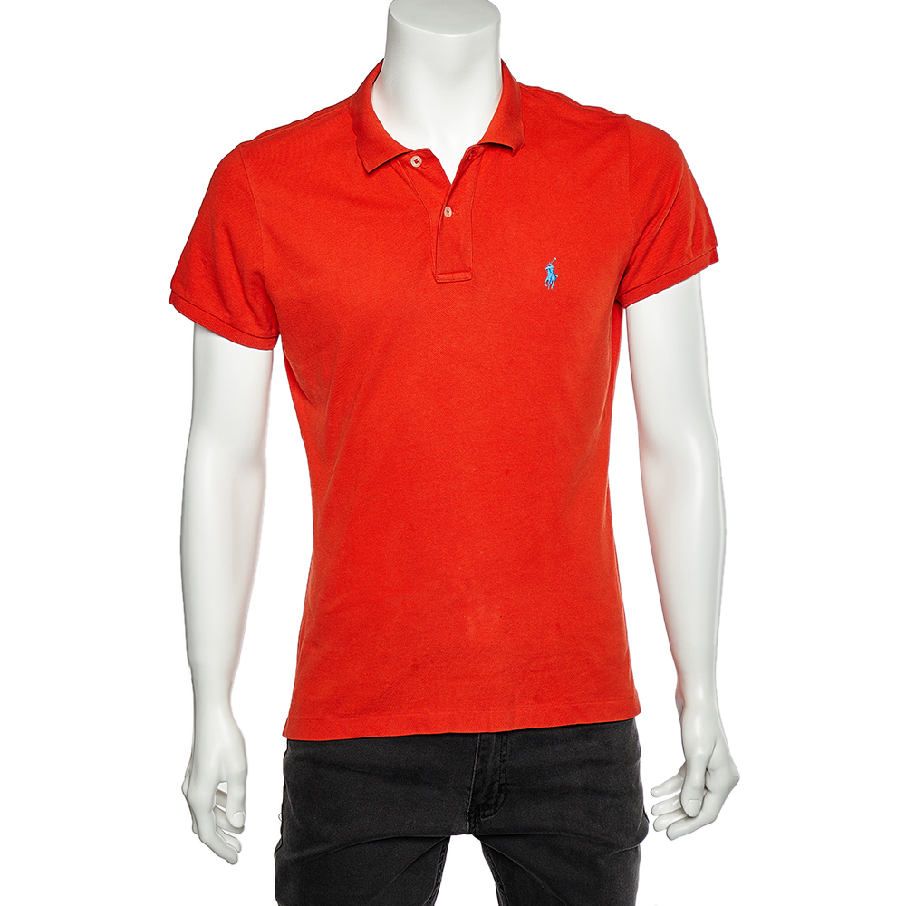 luxury-men-ralph-lauren-used-clothes-p504686-006-2 Ralph Lauren Orange Cotton Pique Skinny Polo T-shirt XL