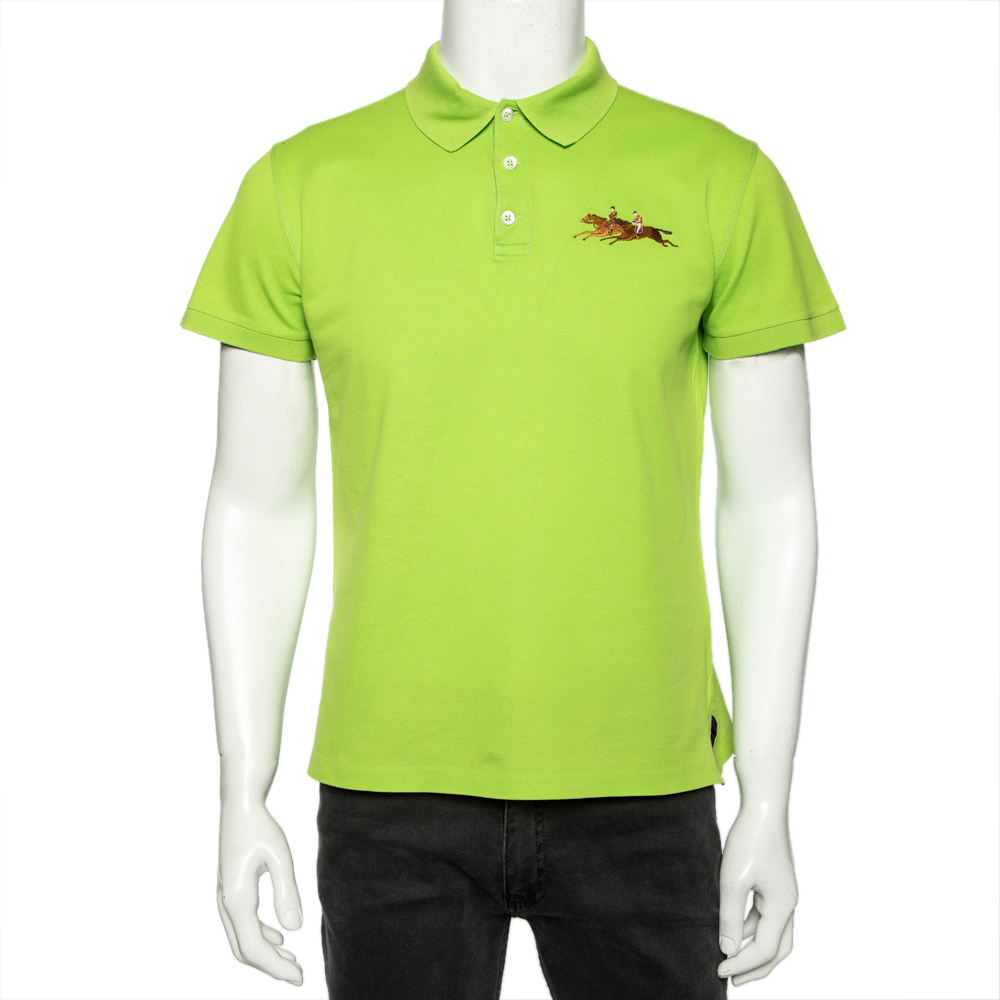 luxury-men-ralph-lauren-used-clothes-p542818-003-2 Ralph Lauren Green Cotton Pique Tailored Fit Polo T-Shirt M