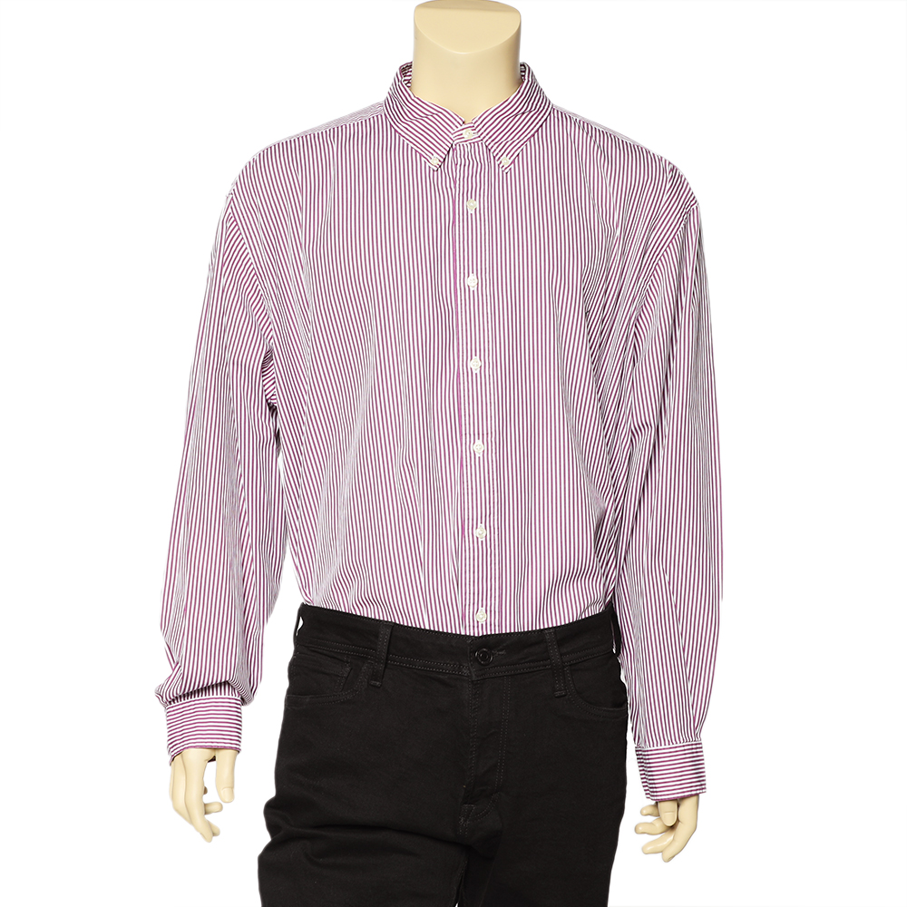 luxury-men-ralph-lauren-used-clothes-p603045-003-2 Ralph Lauren Purple Striped Cotton Button Front Shirt 3XB