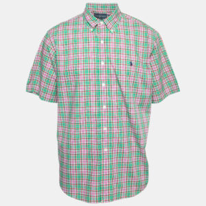 Ralph Lauren Green & Pink Checked Cotton Classic Fit Shirt XL