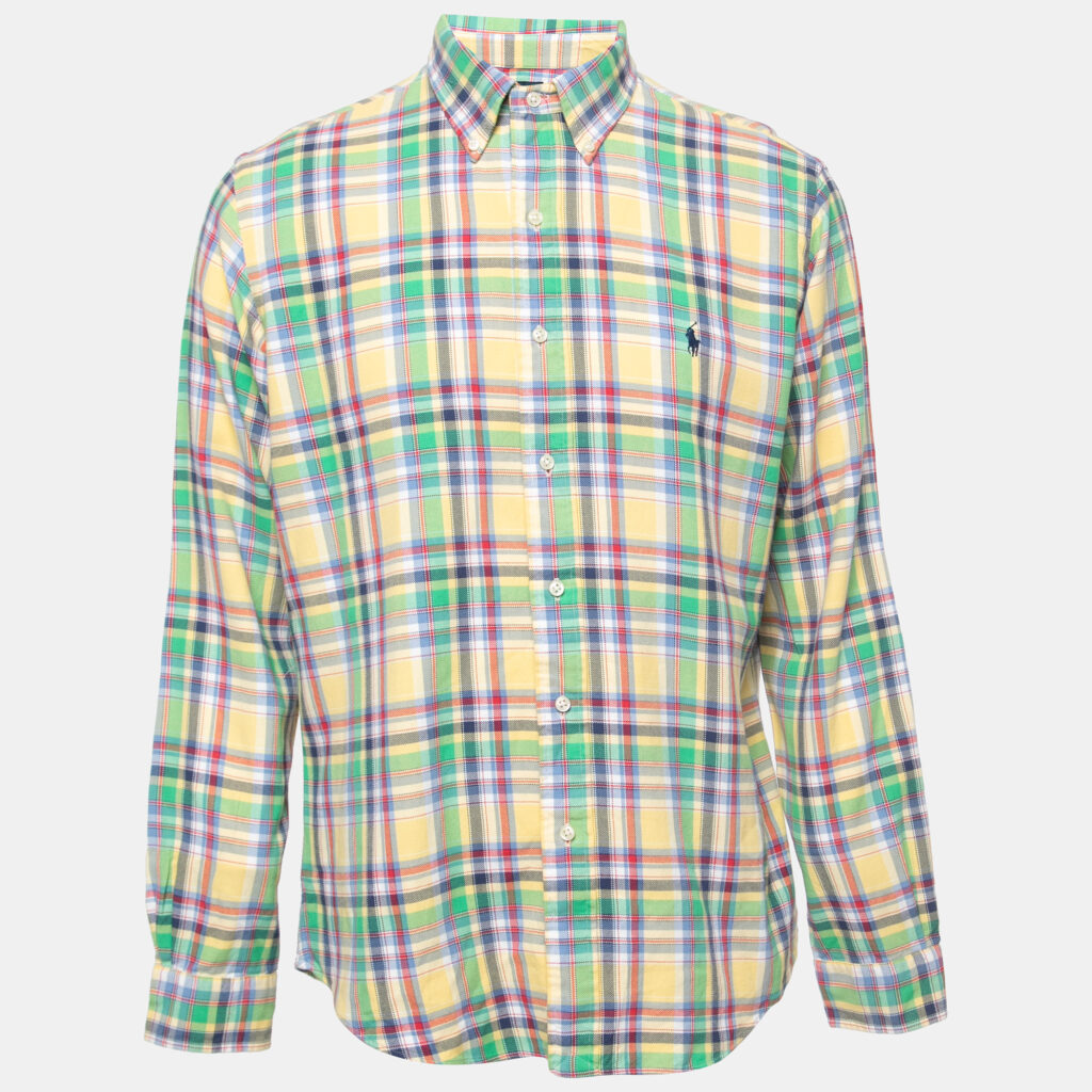 luxury-men-ralph-lauren-used-clothes-p776603-003 Ralph Lauren Multicolor Checkered Cotton Button Front Shirt L