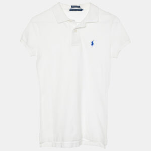 Ralph Lauren White Cotton Pique The Skinny Polo T-Shirt S