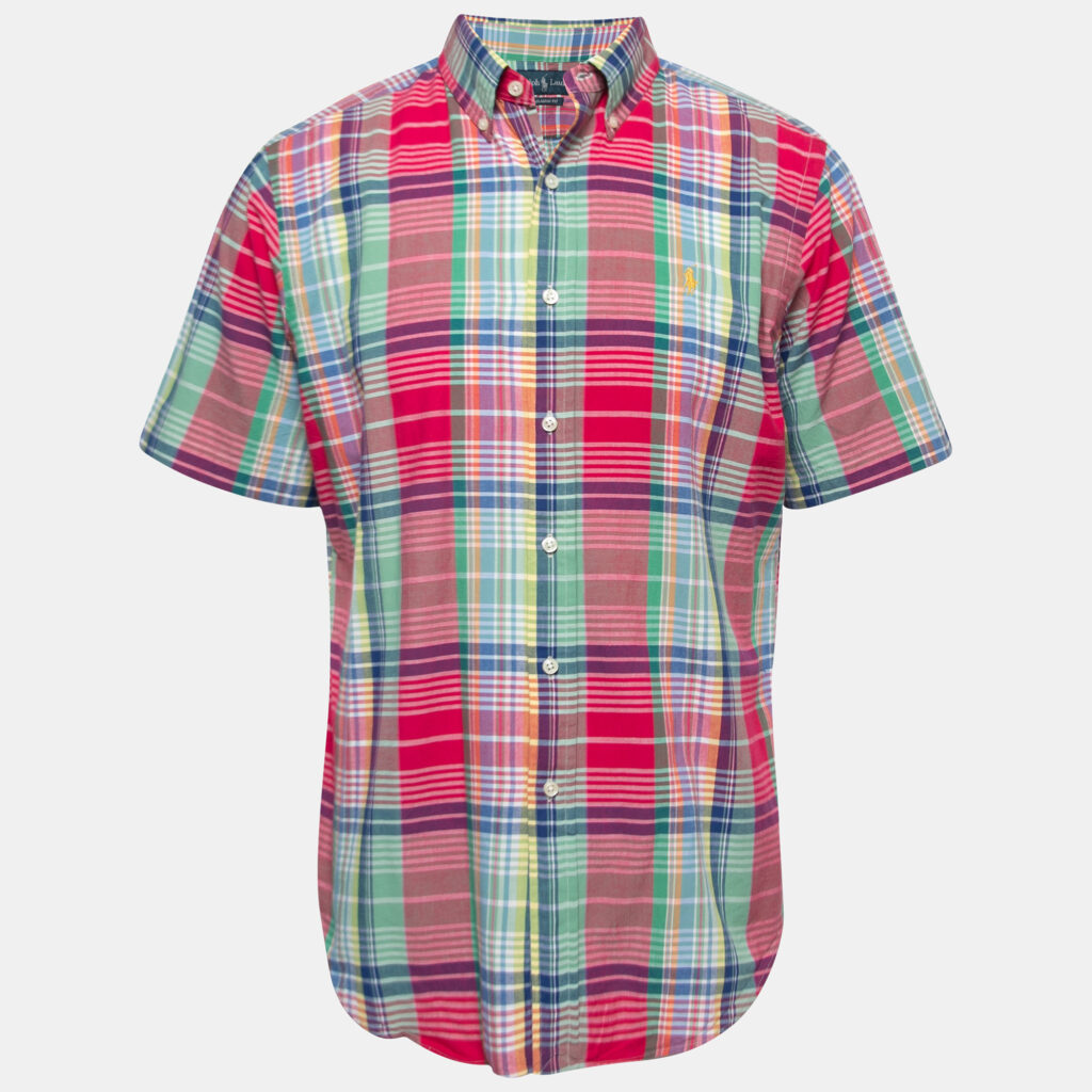 luxury-men-ralph-lauren-used-clothes-p810229-001 Ralph Lauren Multicolor Patterned Cotton Short Sleeve Shirt M