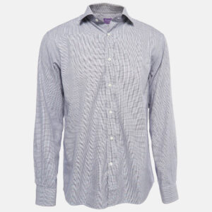 Ralph Lauren Navy Blue Checked Cotton Button Front Full Sleeve Shirt L