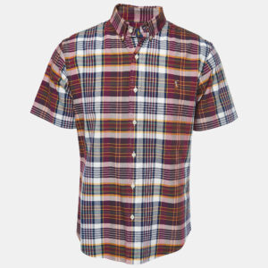 Ralph Lauren Multicolor Plaid Cotton Button Down Half Sleeve Shirt L