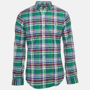 Ralph Lauren Green Tartan Checked Cotton Slim Fit M