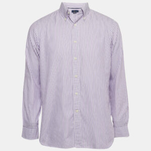 Ralph Lauren Purple Striped Cotton Buttoned Down Shirt M