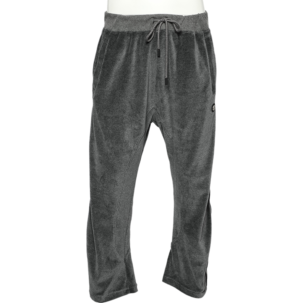 luxury-men-roberto-cavalli-new-clothes-p596745-007-1 Roberto Cavalli Gym Grey Velvet Track Pants 3XL