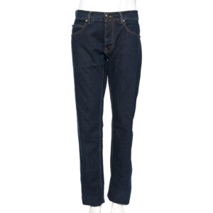 Roberto Cavalli Indigo Denim Embroidered Trim Detail Button-Up Jeans L