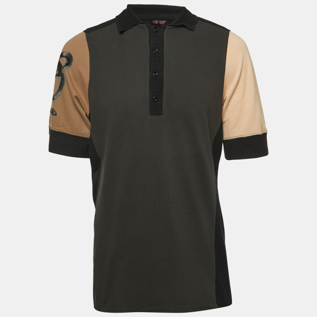 luxury-men-roberto-cavalli-used-clothes-p888594-003 Roberto Cavalli Multicolor Patterned Cotton Polo T-Shirt 4XL
